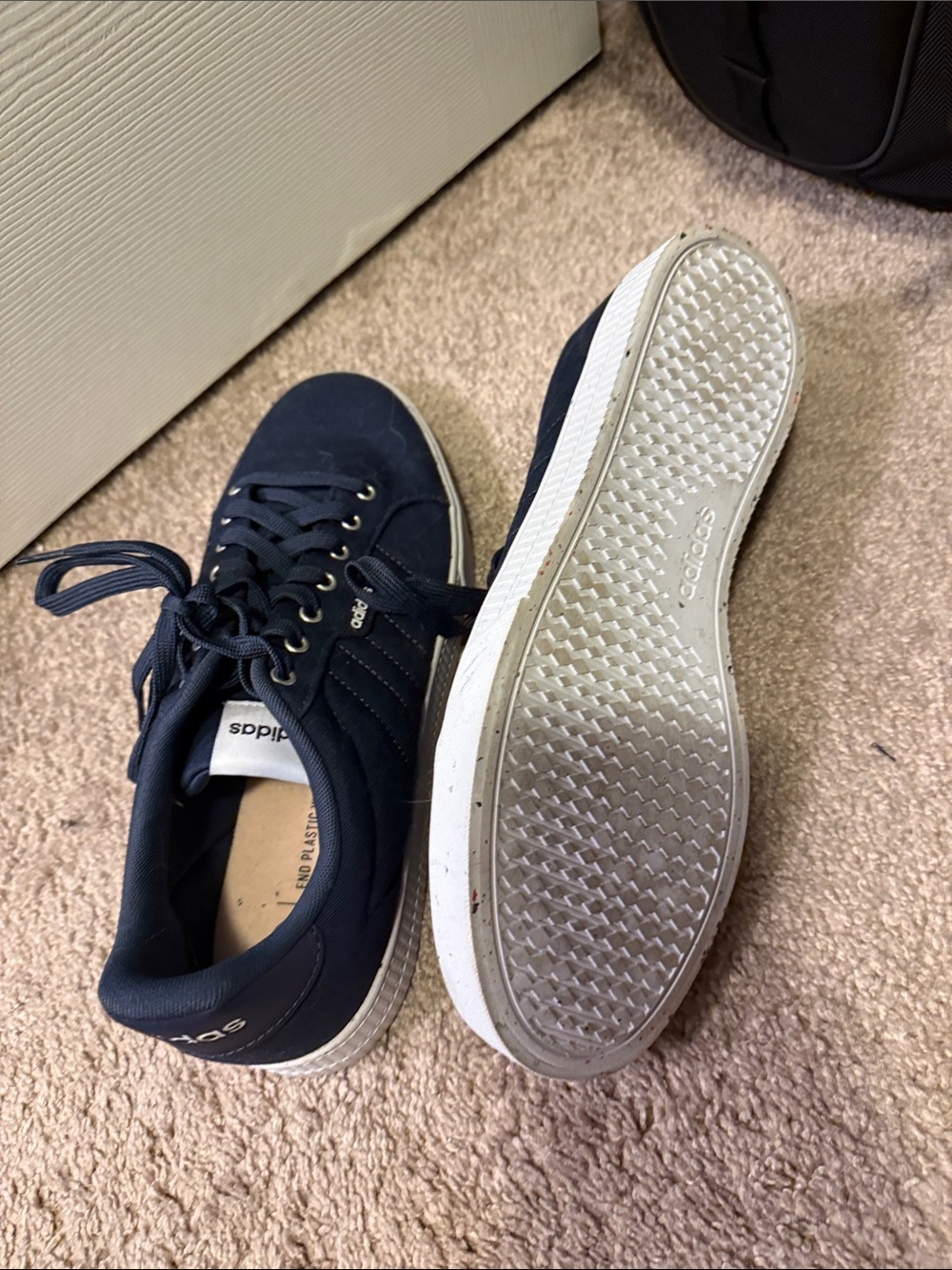 adidas Navy Canvas Low-Top Lace-Up Sneakers - Picture 6 of 7